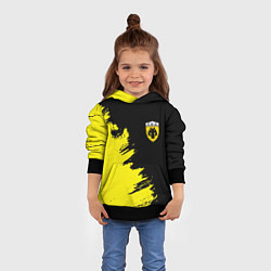 Толстовка-худи детская AEK sport color yellow, цвет: 3D-черный — фото 2
