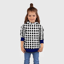 Толстовка-худи детская Лаконичные мазки квадраты, цвет: 3D-синий — фото 2