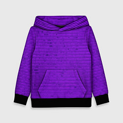 Толстовка-худи детская Сочный фиолетовый в полоску, цвет: 3D-черный