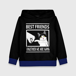 Толстовка-худи детская Лучшие друзья человек икот, цвет: 3D-синий