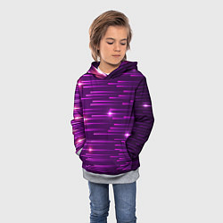 Толстовка-худи детская Светящиеся неоновые лучи, цвет: 3D-меланж — фото 2