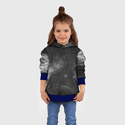 Толстовка-худи детская Монохромный космос, цвет: 3D-синий — фото 2