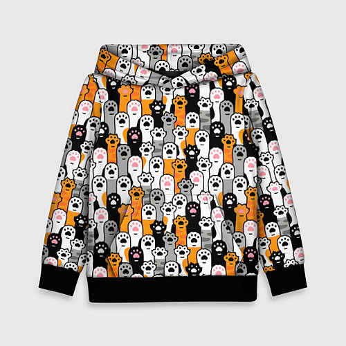 Детская толстовка Кошачьи лапы / 3D-Черный – фото 1