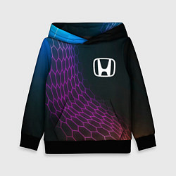 Толстовка-худи детская Honda neon hexagon, цвет: 3D-черный