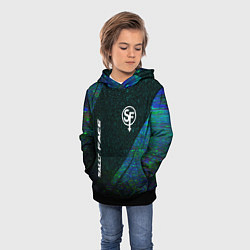 Толстовка-худи детская Sally Face glitch blue, цвет: 3D-черный — фото 2