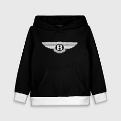 Толстовка-худи детская Bentley logo, цвет: 3D-белый