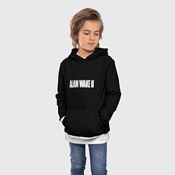 Толстовка-худи детская Alan Wake 2 logo game, цвет: 3D-белый — фото 2