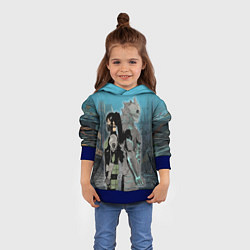 Толстовка-худи детская Хибино и Аширо -Кайдзю номер 8, цвет: 3D-синий — фото 2