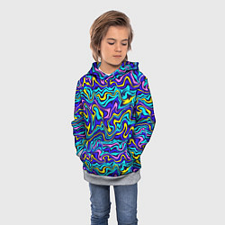 Толстовка-худи детская Psychedelic multicolored pattern, цвет: 3D-меланж — фото 2