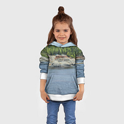 Толстовка-худи детская Троицко-байновское месторождение глины, цвет: 3D-белый — фото 2