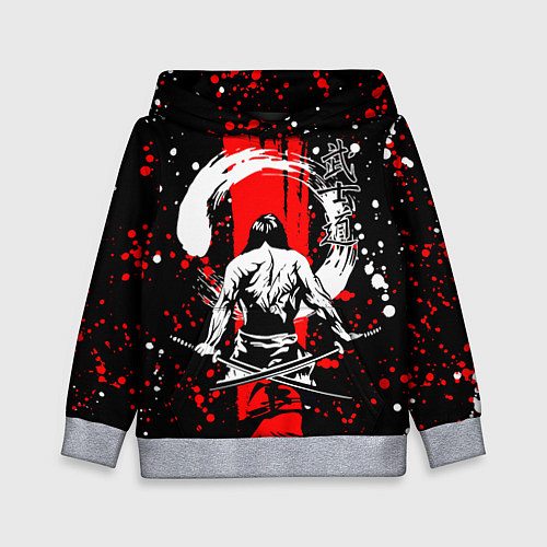 Детская толстовка Самурай с двумя мечами / 3D-Меланж – фото 1