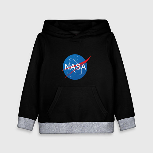 Детская толстовка Nasa logo space blue / 3D-Меланж – фото 1