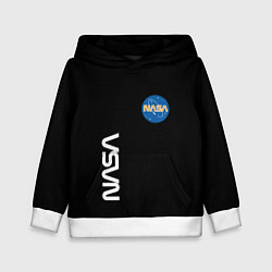 Толстовка-худи детская NASA logo usa space, цвет: 3D-белый