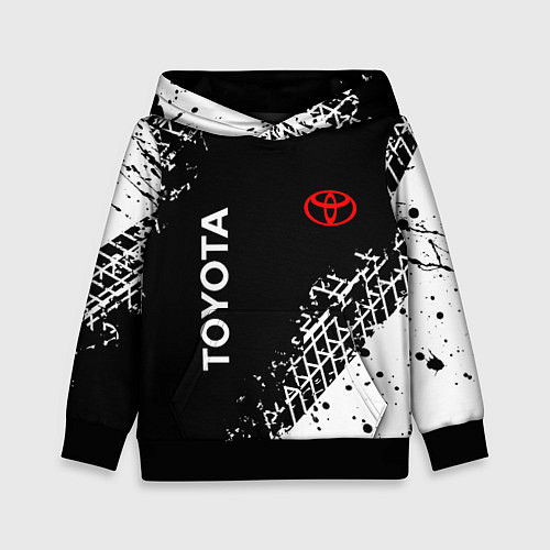 Детская толстовка Тойота: следы от шин / 3D-Черный – фото 1