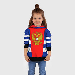 Толстовка-худи детская Россия герб спорт, цвет: 3D-черный — фото 2