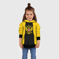 Толстовка-худи детская Имперская Россия краски герб, цвет: 3D-черный — фото 2