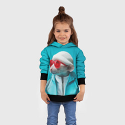 Толстовка-худи детская Крыса в шапке, цвет: 3D-черный — фото 2