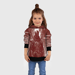 Толстовка-худи детская Воин в бордовых тонах, цвет: 3D-черный — фото 2