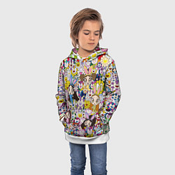 Толстовка-худи детская Right now NewJeans and Takashi Murakami, цвет: 3D-белый — фото 2