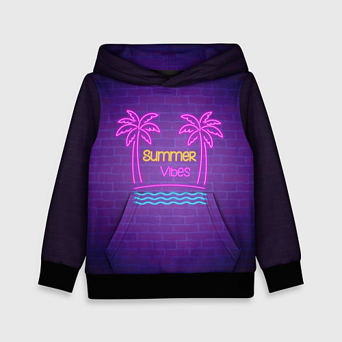 Детская толстовка Неоновые пальмы summer vibes / 3D-Черный – фото 1
