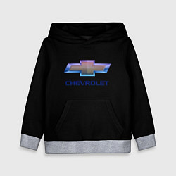Толстовка-худи детская Chevrolet logo neon, цвет: 3D-меланж