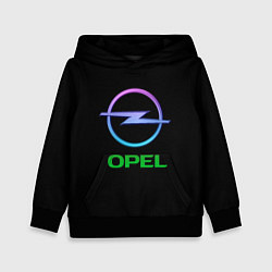 Толстовка-худи детская Opel auto neon, цвет: 3D-черный