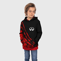 Толстовка-худи детская Infiniti sport grunge, цвет: 3D-красный — фото 2