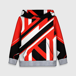 Детская толстовка Чёрно-красные полосы на белом фоне