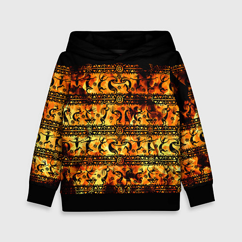 Детская толстовка Кокопелли - танцы в огне / 3D-Черный – фото 1