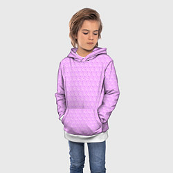 Толстовка-худи детская Розовый паттерн розовые бантики, цвет: 3D-белый — фото 2