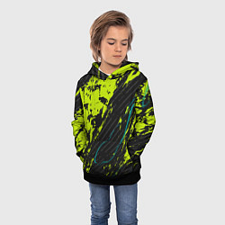 Толстовка-худи детская Абстрактный узор с концепцией, цвет: 3D-черный — фото 2