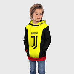 Толстовка-худи детская Juventus sport geometry yellow, цвет: 3D-красный — фото 2