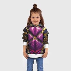 Толстовка-худи детская Текстурная кожа в космическом стиле костюма жука, цвет: 3D-белый — фото 2