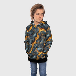 Толстовка-худи детская Золотой мрамор, цвет: 3D-черный — фото 2