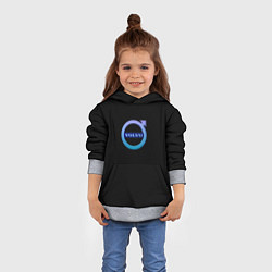 Толстовка-худи детская Volvo neon logo, цвет: 3D-меланж — фото 2