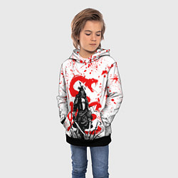 Толстовка-худи детская Ghost of Tsushima and snake, цвет: 3D-черный — фото 2
