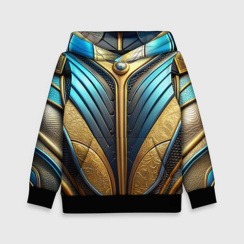 Детская толстовка Объемная футуристичная объемная текстура из кожи / 3D-Черный – фото 1