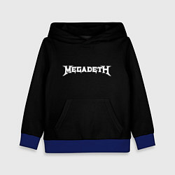 Толстовка-худи детская Megadeth logo white, цвет: 3D-синий