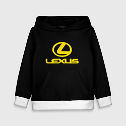 Толстовка-худи детская Lexus yellow logo, цвет: 3D-белый