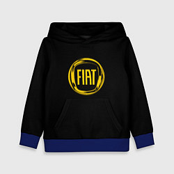 Толстовка-худи детская FIAT logo yelow, цвет: 3D-синий