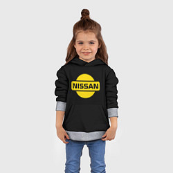 Толстовка-худи детская Nissan yellow logo, цвет: 3D-меланж — фото 2