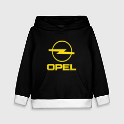 Толстовка-худи детская Opel yellow, цвет: 3D-белый