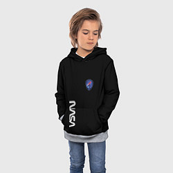 Толстовка-худи детская Nasa space steel, цвет: 3D-меланж — фото 2