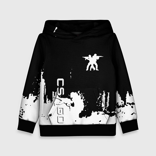 Детская толстовка Контра белые лого / 3D-Черный – фото 1