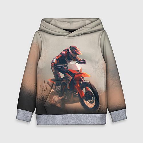 Детская толстовка Мотоциклист - гонка / 3D-Меланж – фото 1