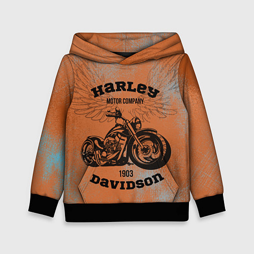 Детская толстовка Harley Davidson - Moto / 3D-Черный – фото 1