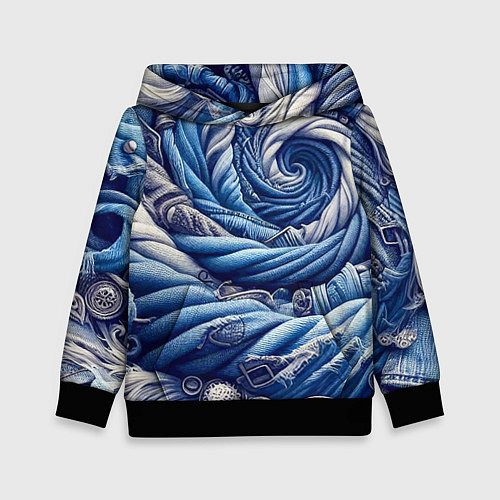 Детская толстовка Denim funnel - fashion trend / 3D-Черный – фото 1