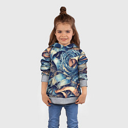 Толстовка-худи детская Джинсовая рванина - модный тренд, цвет: 3D-меланж — фото 2