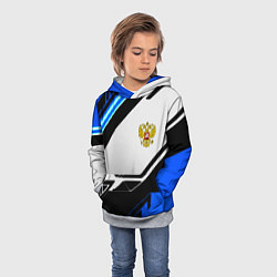 Толстовка-худи детская Россия геометрия текстура, цвет: 3D-меланж — фото 2