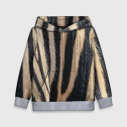 Толстовка-худи детская Мех зебры, цвет: 3D-меланж